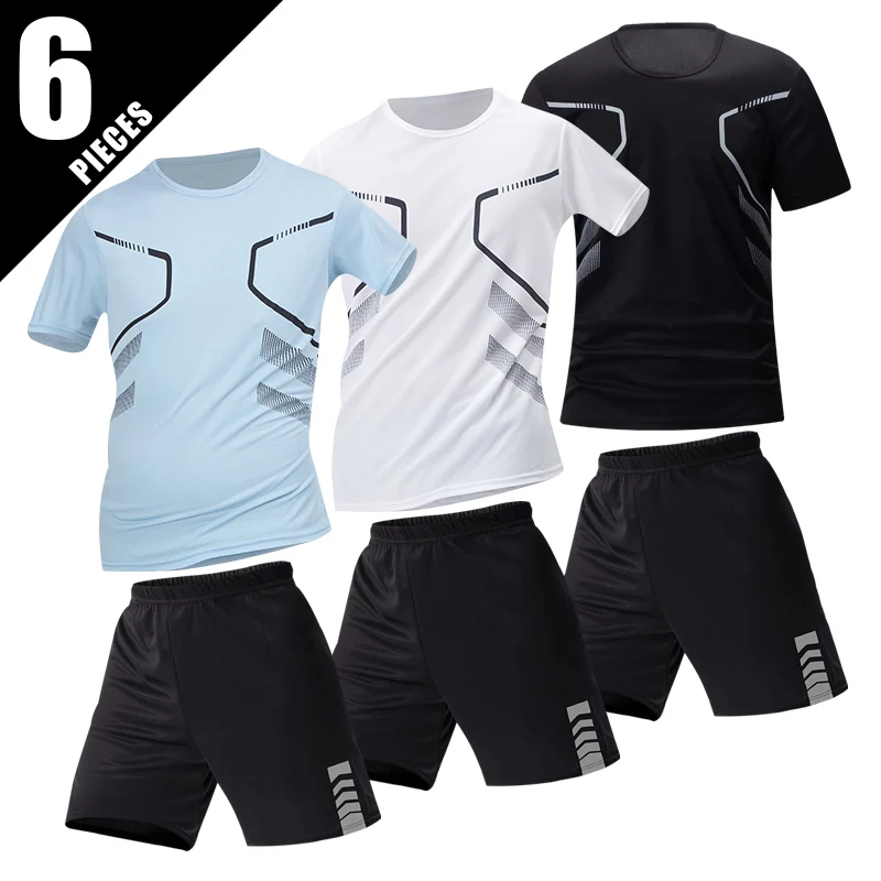 

2/6-Piece Men's Suit Youth Summer Printed T-Shirt For Casual Comfortable Sporty Leisure Home Use And Multi-Functional Purposes