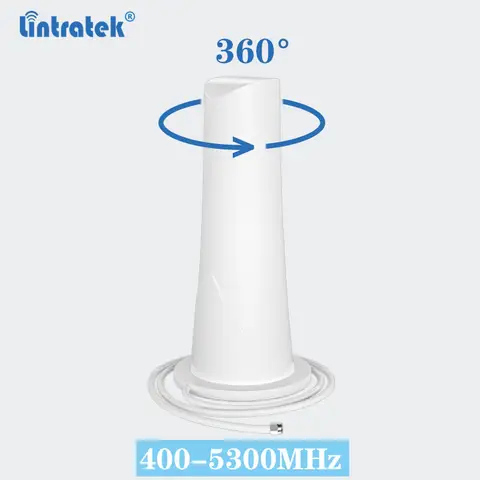 Lintratek 실내 안테나 5dBi 400-5300MHz 2G 3G 4G 신호 부스터 셀룰러 증폭기 360 학위 칼럼 안테나 5dBi