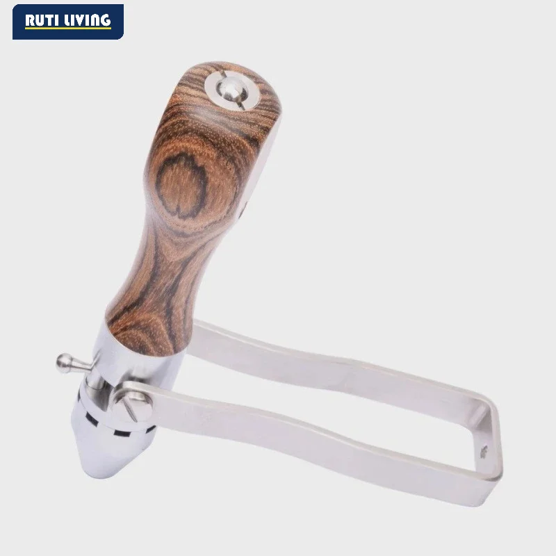 1PC EDC Tools German Retro Wood Handle Stainless Steel Ratchet Screwdriver Multifunction Lever Type Semi-automatic Screwdriver