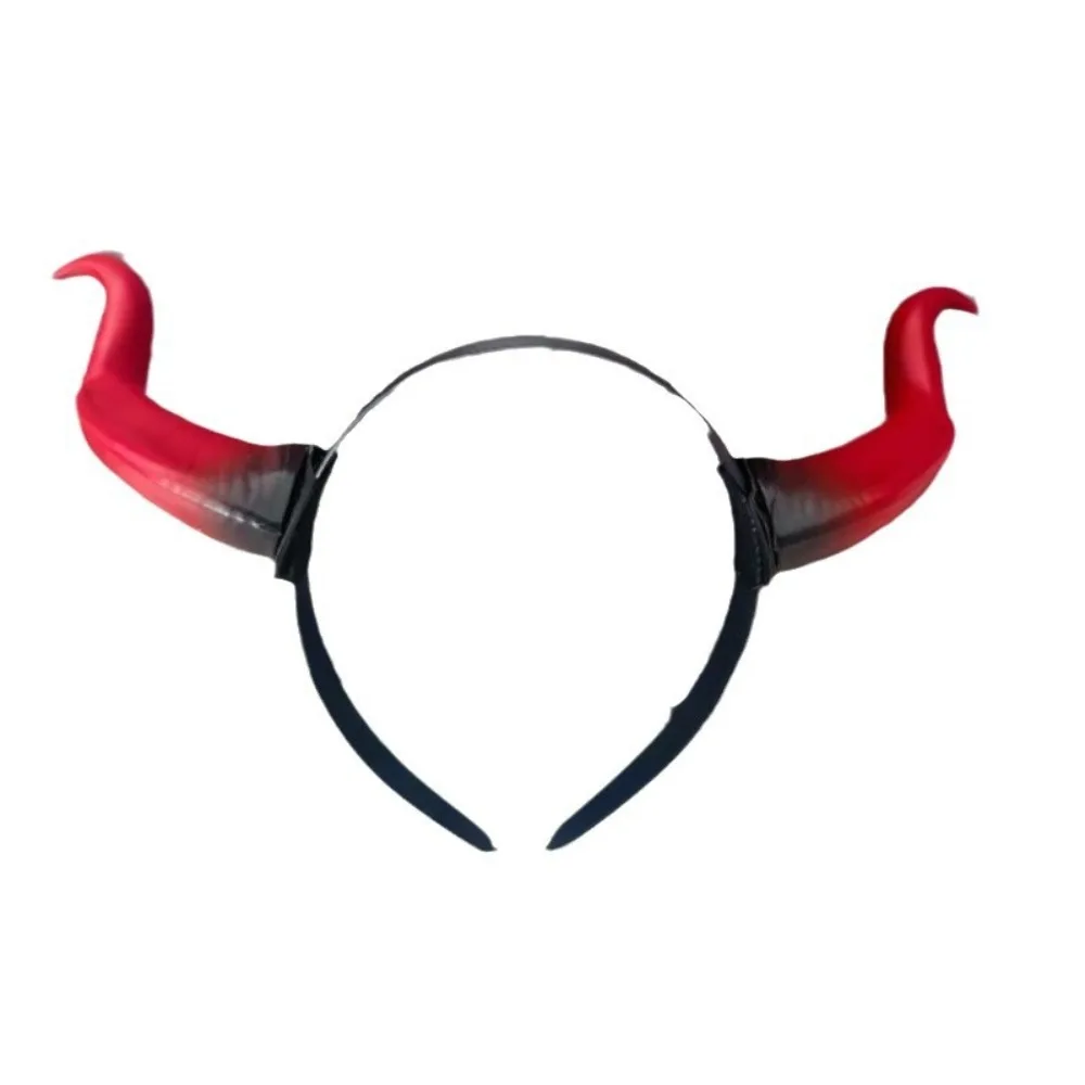 Gothic Style Black Queen Devil Horn Headpiece Adjustable Detachable Black Witch Head-wear Plastic Red Demon Horn Headband