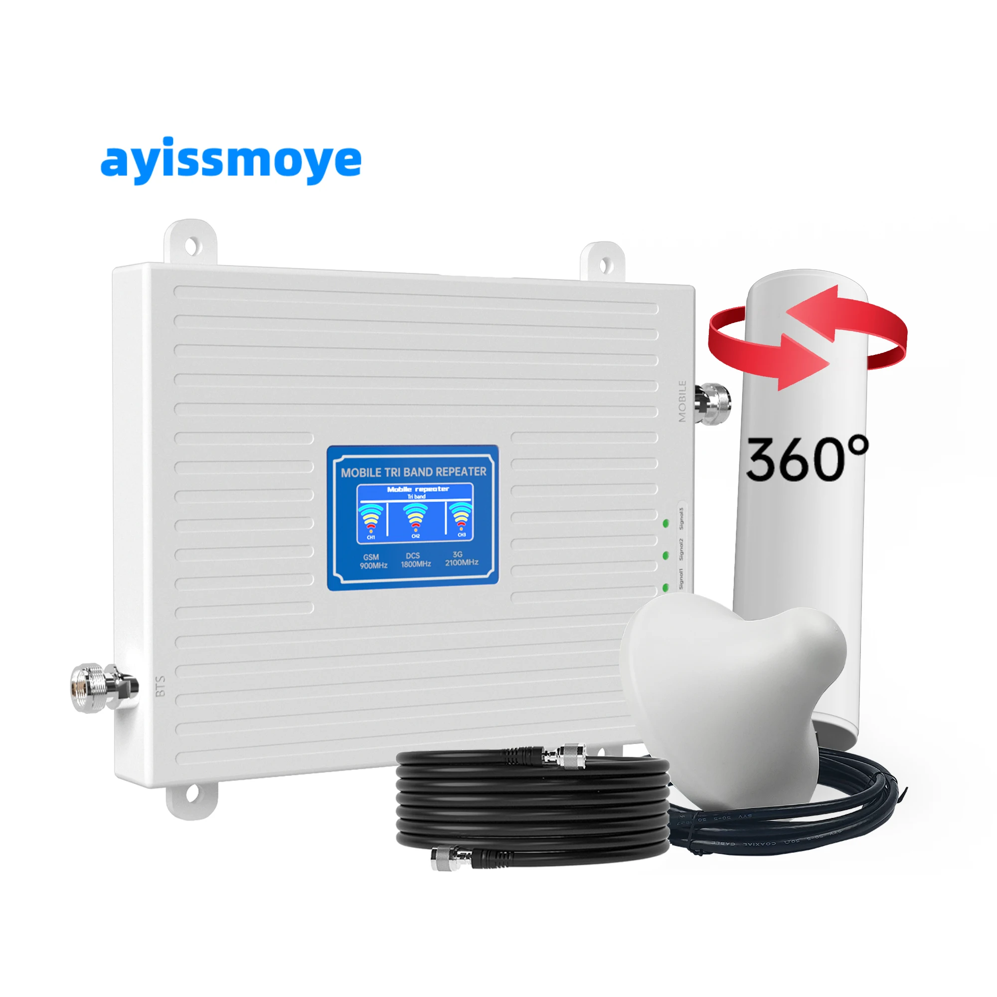 Best Tri-Band 3G/4G Mobile Signal Repeater 900/1800/2100 with WiFi for Stronger Reception 4G Signal Booster for GSM Network