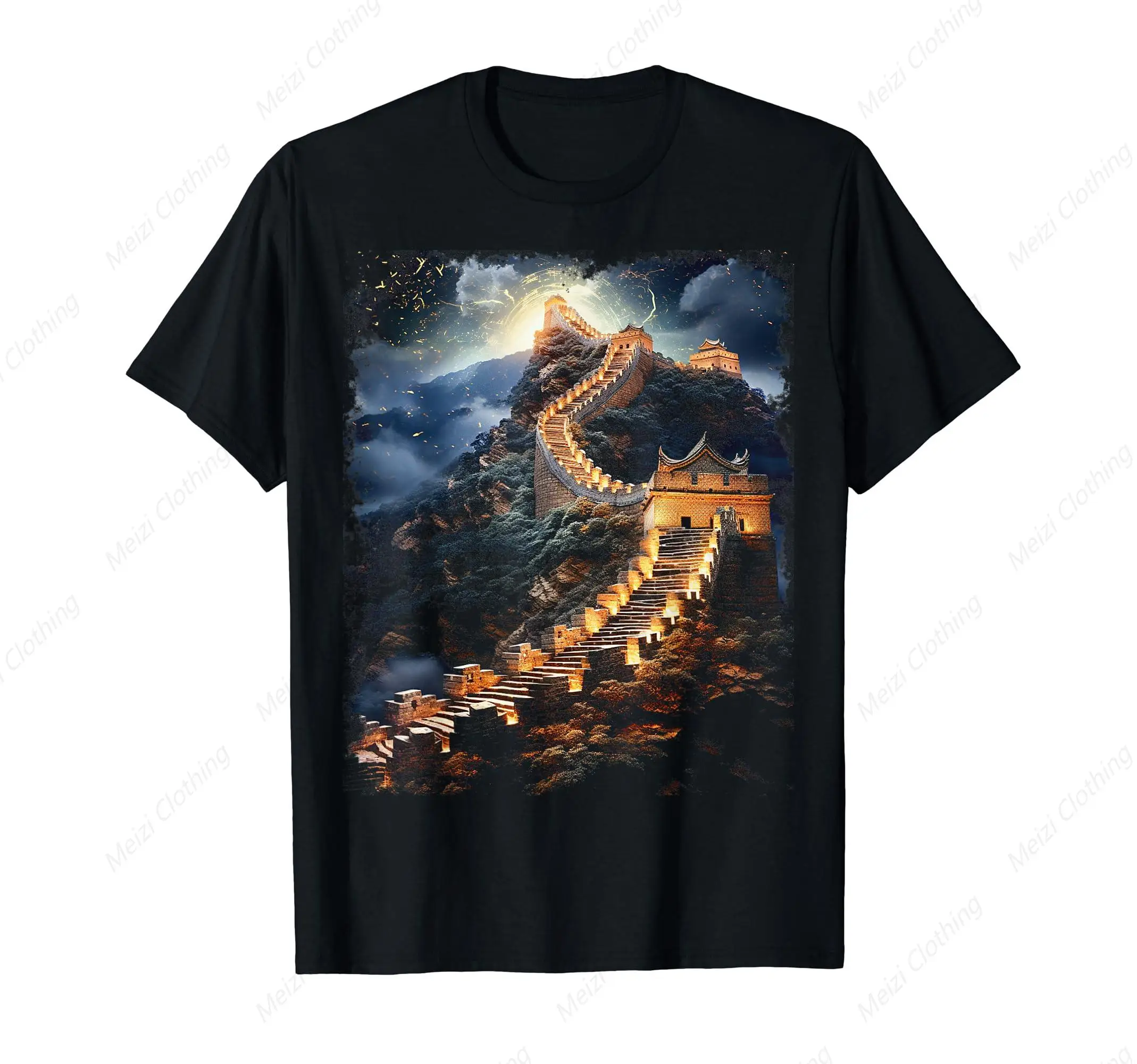 China Great Wall Pride Fashion Men's and Women's T-shirts Grand Architecture Men's Cotton Gifts Short Sleeves