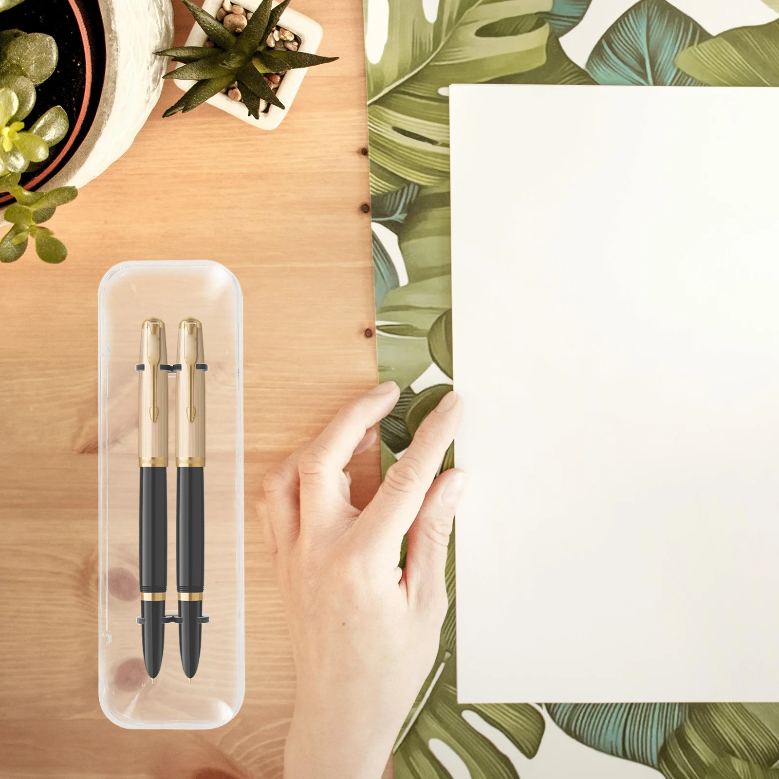 

4Pcs Pen Case Steel Shell Design Dual-Slot Pen Storage Box for Fountain Pens Pencil Organizer Gift Packaging Holder Travel