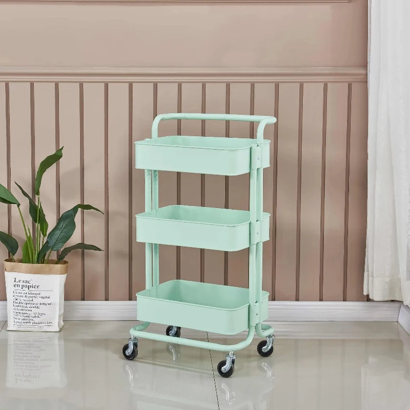 

Hot Sale Multifunctional Salon Gold and Silver Metal Folding Cart Trolley Beauty Salon Use