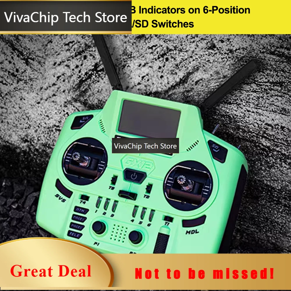 VivaCTRadioMaster GX12 Crush Remote Controller GX01 CNC 3D Hall Joystick ExpressLRS Protocol Dual 2.4g Dual Channel Dual