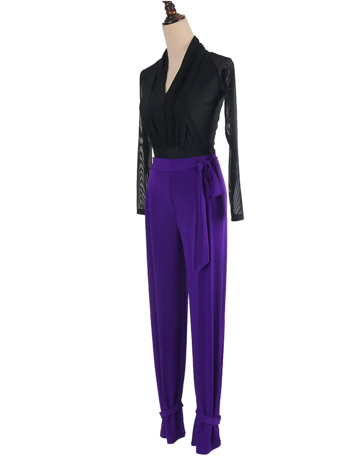 customized Latin dance suit women's pants ballroom dance foot binding straps various wearing wide and narrow foot practice pants