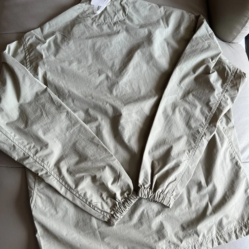 日本製ヤマトミチ無地薄手長袖シャツ実物写真男女兼用クラシックカラー刺繍パッチラベルシャツジャケット