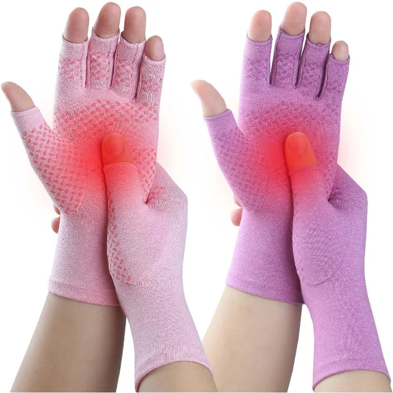 1 Pair Compression Gloves for Rheumatoid Arthritis, Osteoarthritis,Carpal Tunnel Pain,Fingerless Arthritis Hand Gloves