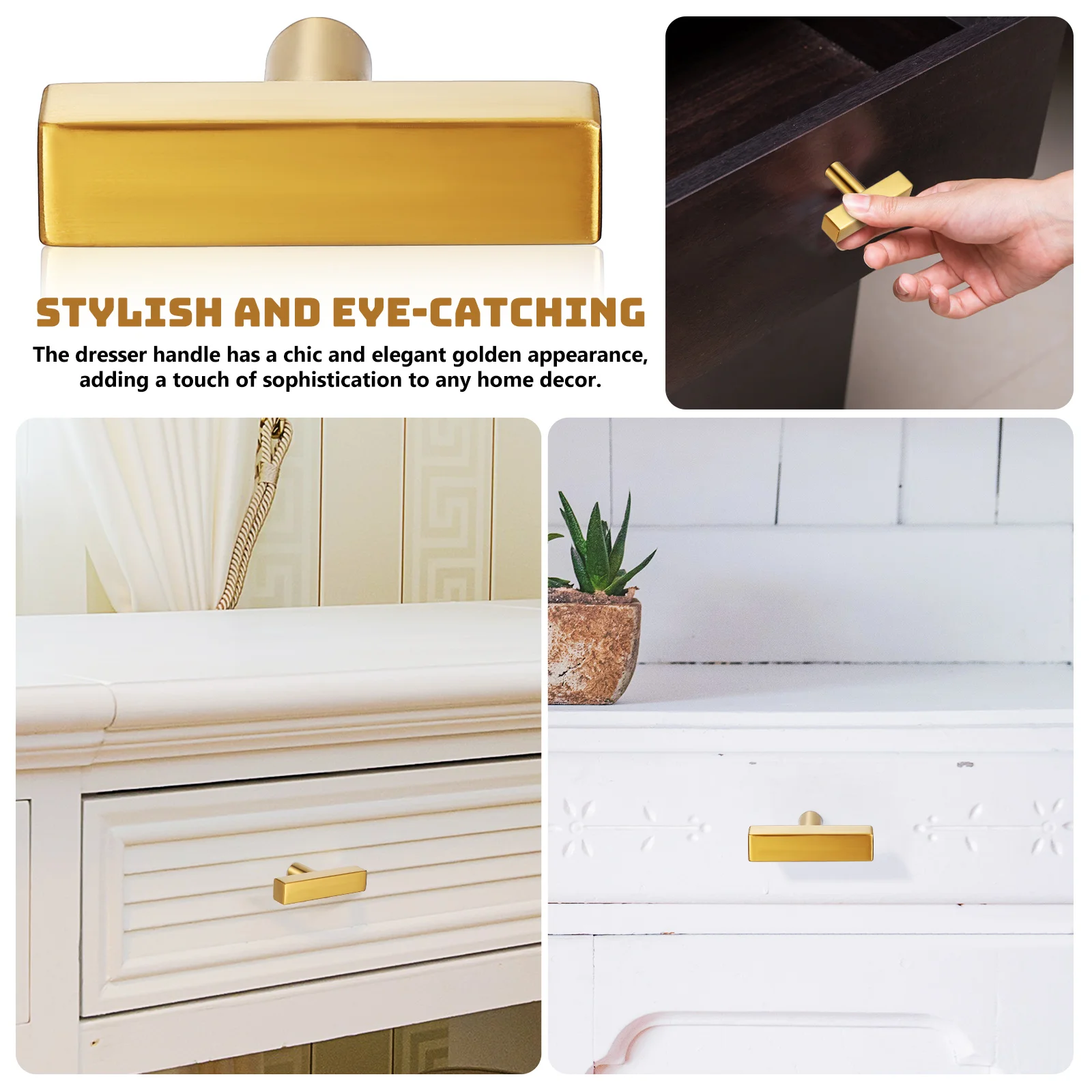

1pcs Stainless Steel Cabinet Handles Golden Metal Drawer Pulls T Shape Ergonomic Dresser Handles For Wardrobe Cupboard Furniture