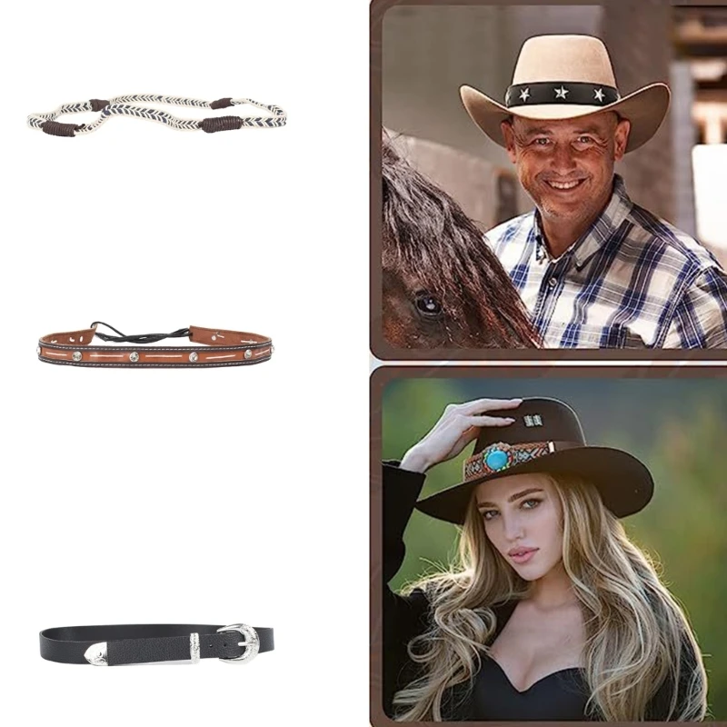 

Fedora Cowboy Hat Accessories Beaded Hat Belt Panamas Hatband Western Cowboy Hat,Handmade Hatbands Hat Decoration Replacement