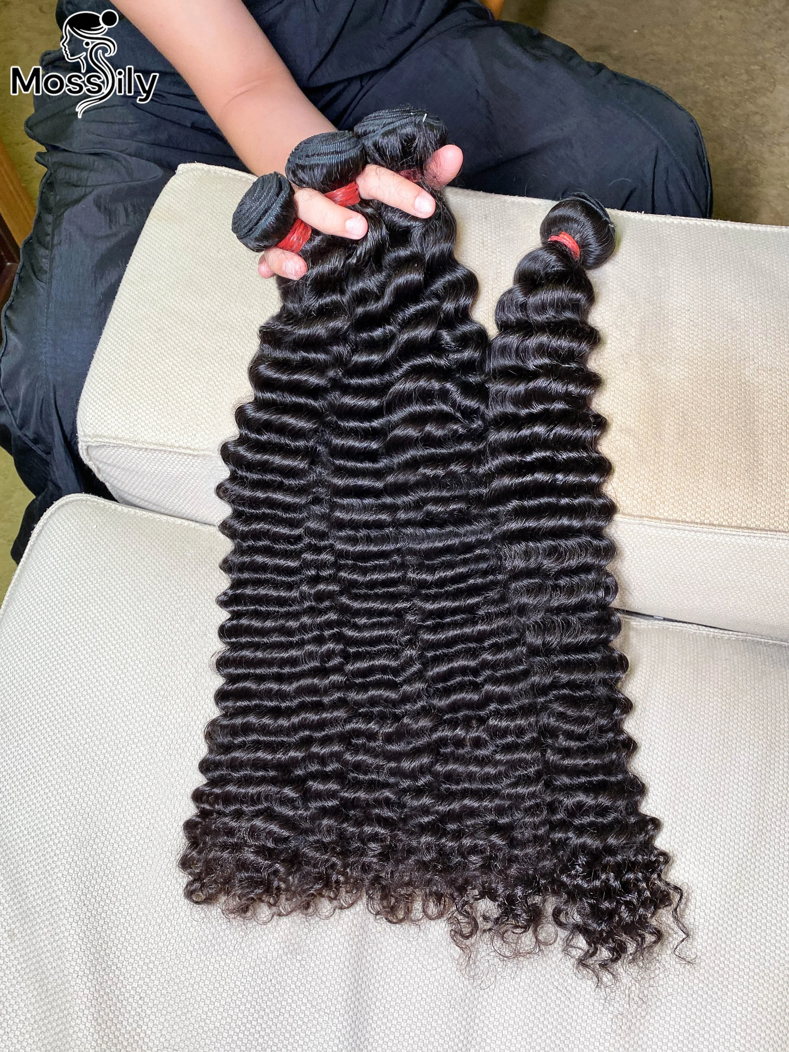 

Пучки человеческих волос с глубокими волнами, бразильские глубокие вьющиеся 3 пучка человеческих волос, 100% необработанные девственные влажные и волнистые пучки