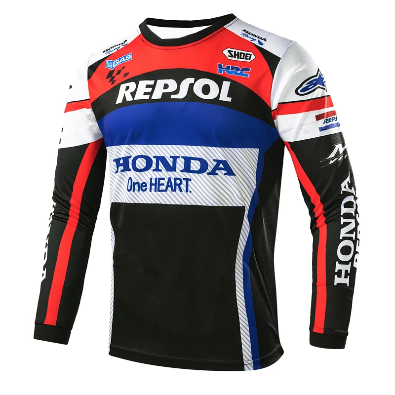 

Рубашка автомобиля Honda, мужской пуловер с длинными рукавами, спортивная рубашка для велосипеда, костюм для езды на мотоцикле, спортивная рубашка, быстросохнущая версия
