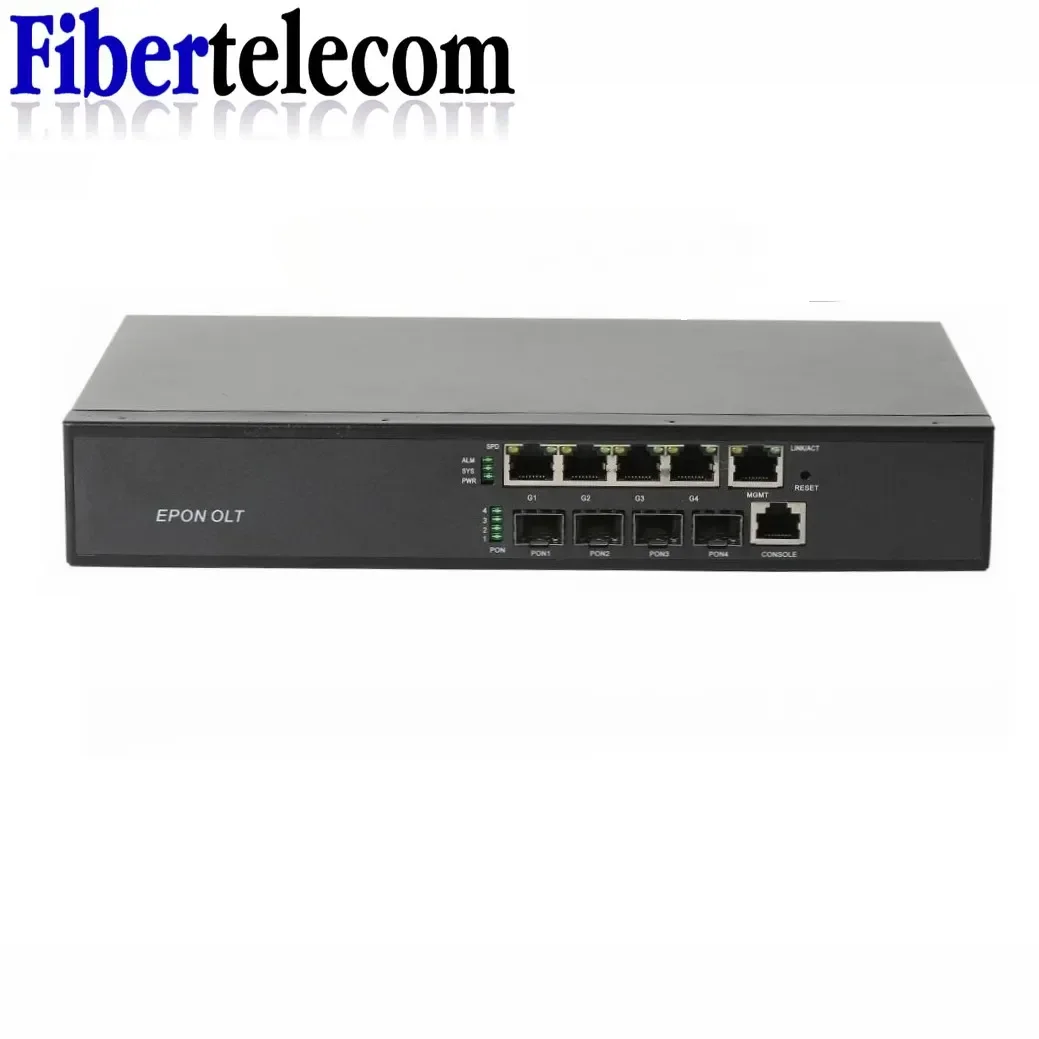 Epon OLT 4 ports ftth olt AC100-240V Access 256 onus 4pon olt work with EPON XPON onu PX20+++ PON SFP moules 9db