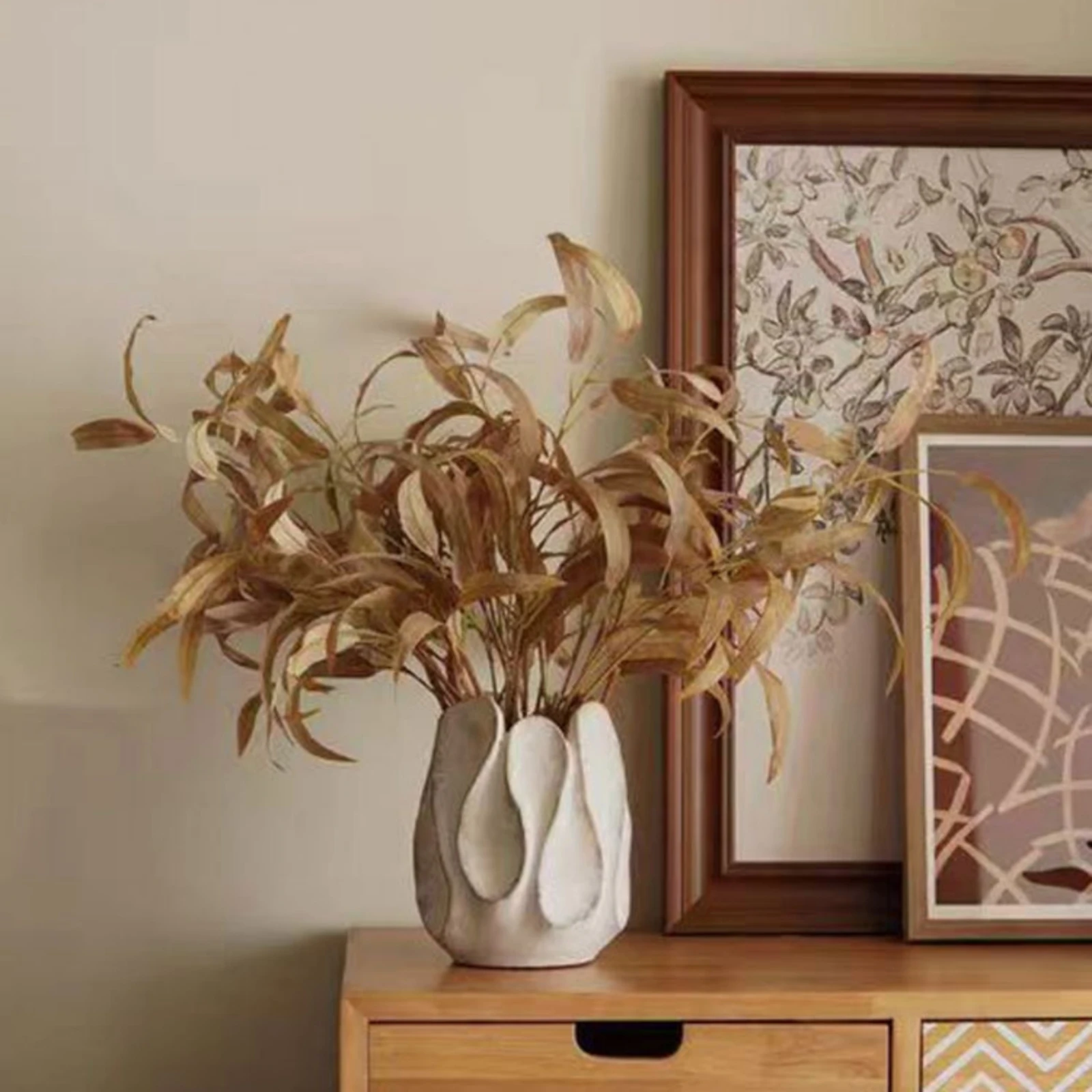 Tabletop Vase Irregular Sculptural Vase Flower Holder Minimalist Vessel Timeless for Decorators, Cabinet