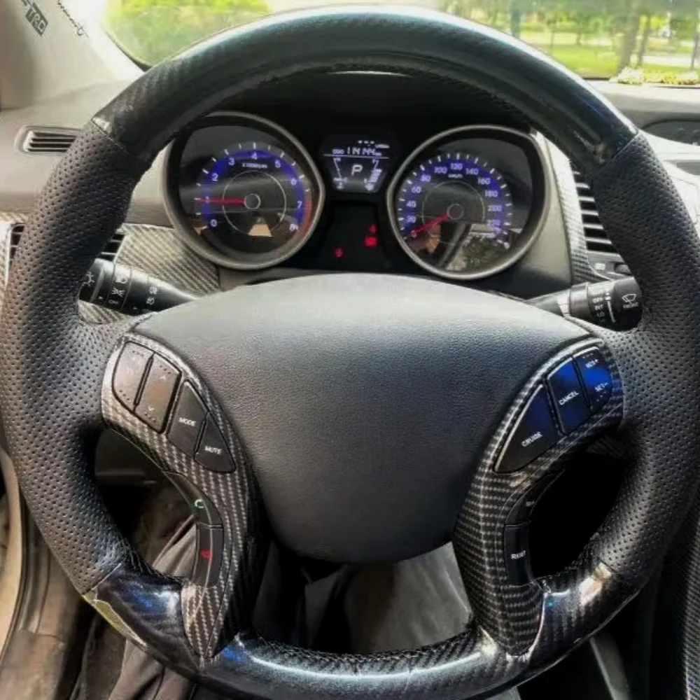 

Чехол на руль автомобиля из углеродного волокна, кожаный чехол для Hyundai Elantra 2011-2016 Avante i30 2012-2016, чехол на руль