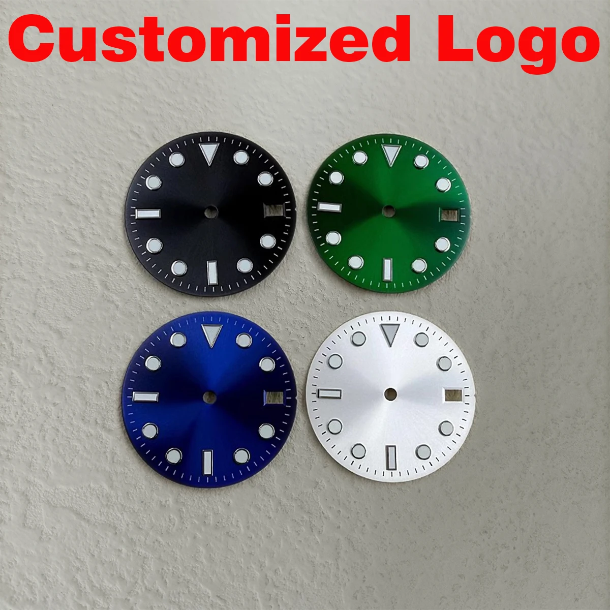 

No Logo NH35 dial 28.5mm dial C3 luminous Support customized logo Suitable for NH35/NH36 movement