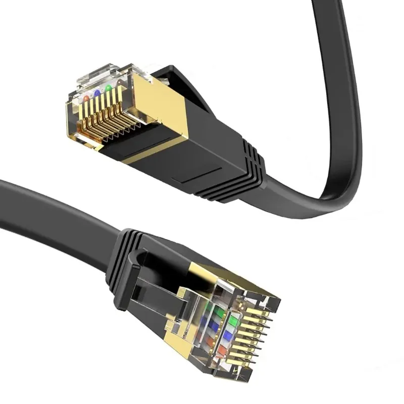 1PCS Cat7 Ethernet Cable RJ45 Connector Flat High Speed 10Gbps 600MHz Network Cable For Modem Router LAN Computer Gaming 1m-30m