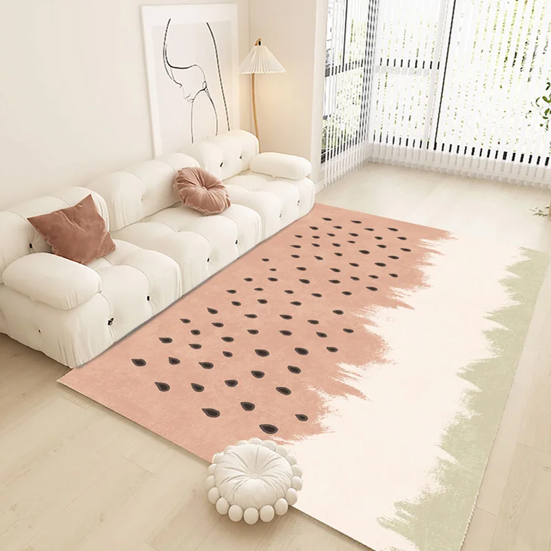 Cute Girly Carpets for Living Room Modern Cream Style Bedroom Decor Plush Carpet Pink Bedside Washable Rug Fluffy Soft Floor Mat