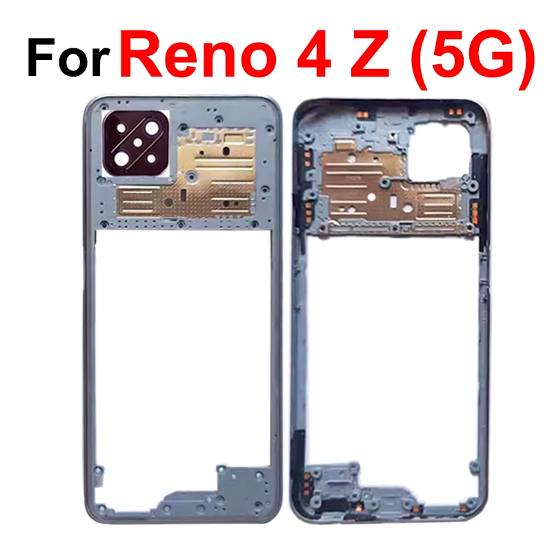 Middle Housing For OPPO Reno 4 Z 4Z 5G Middle Frame Cover Battery Door Housing Cover Case with Lens Frame Buttons Parts