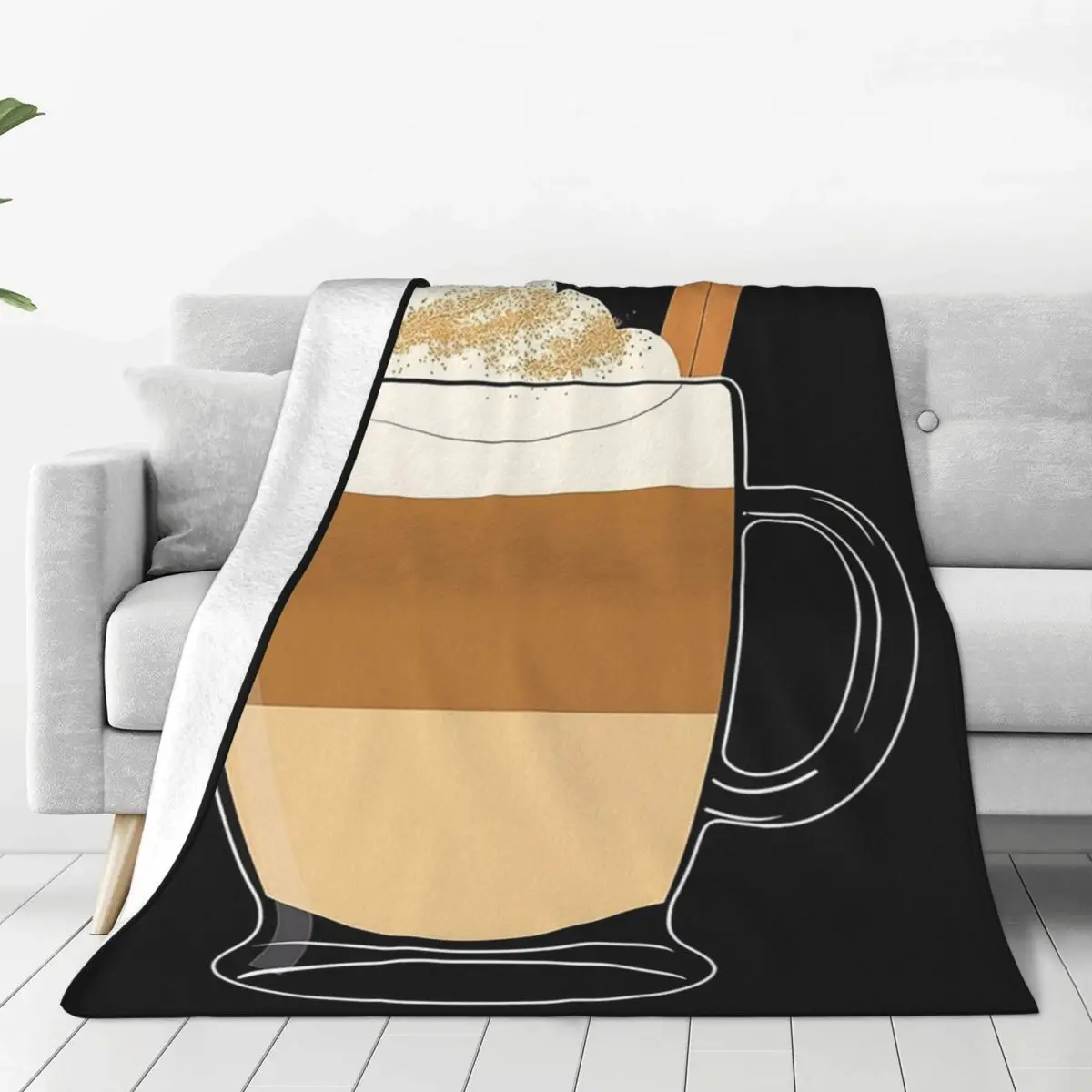 

Eggnog Latte Seasonal Coffee Blankets Flannel Lightweight Sofa Throw Blankets For Home Bedroom Outdoor Throws Bedspread Quilt