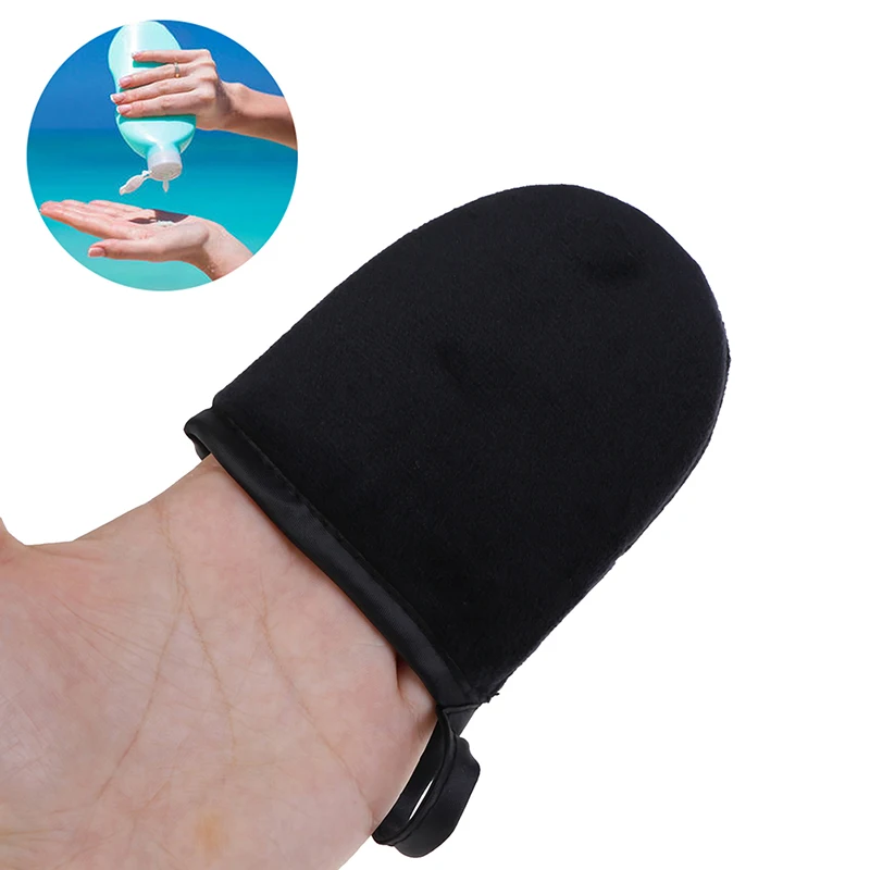 1pcs Flocked Cloth Self-tanning Glove Beauty Essential Oil Sun Cream Applicator Gloves SPA Self Tanner Tool Tanning Mitt