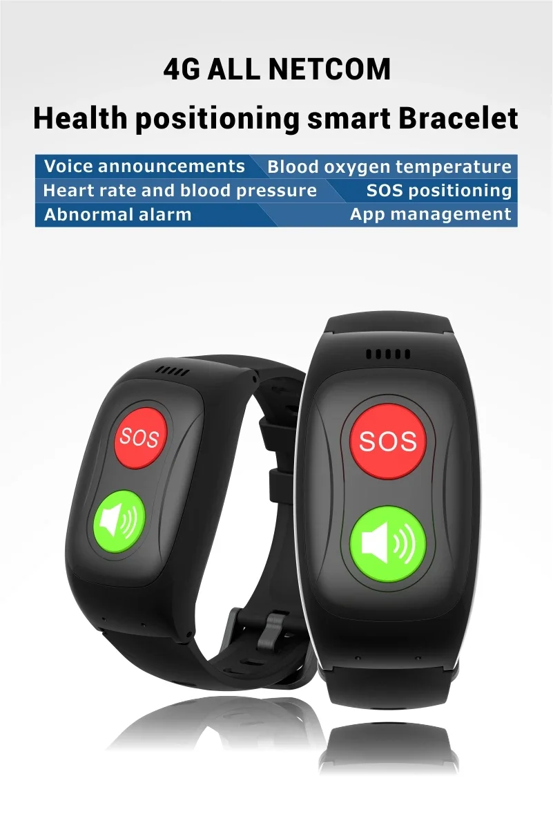 For  Smart Bracelet 2-way Call SOS GEO Fencing Senior Smart Watch