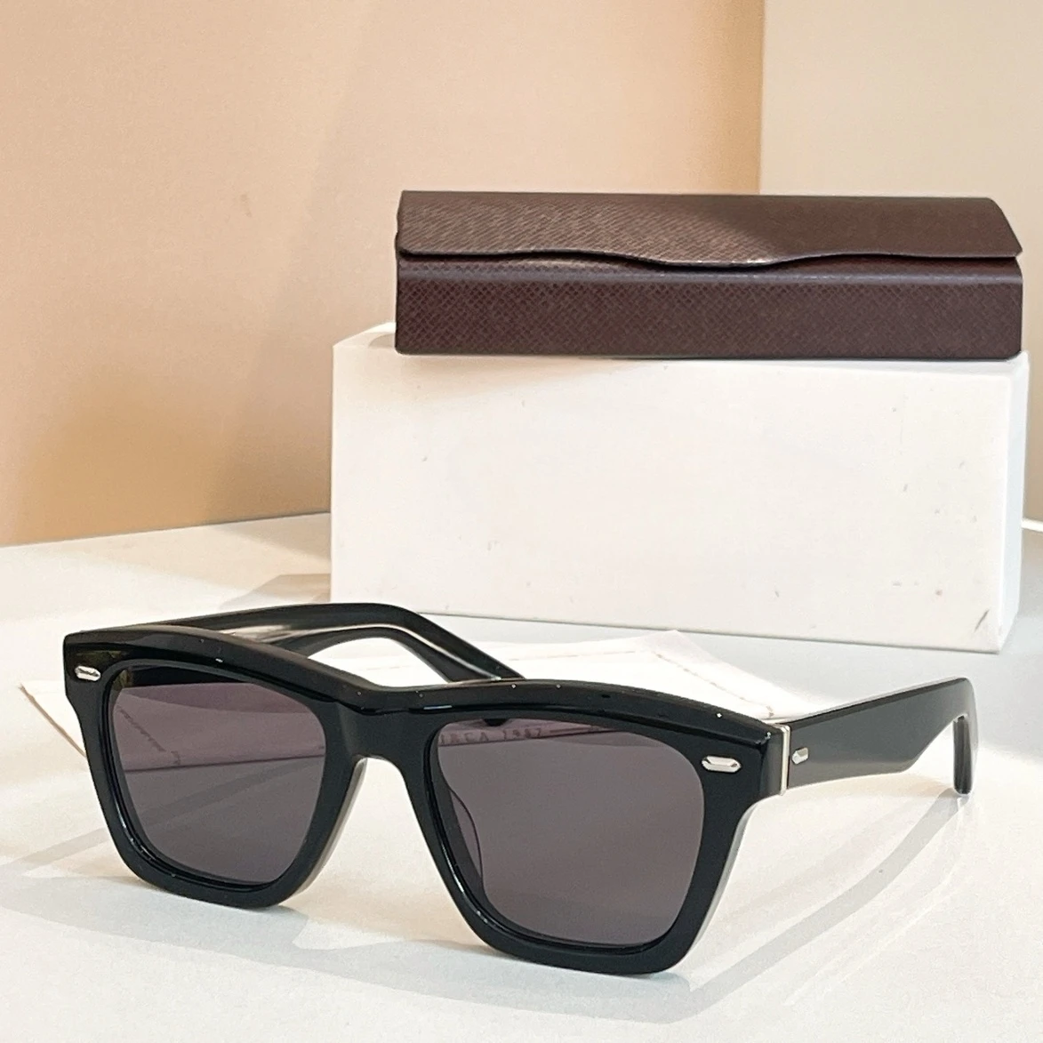 유명 브랜드 럭셔리 디자이너 직사각형 남여 두꺼운 아세테이트 OV5522SU 60년대 인기 선글라스 남자 세련된 lunette soleil femme