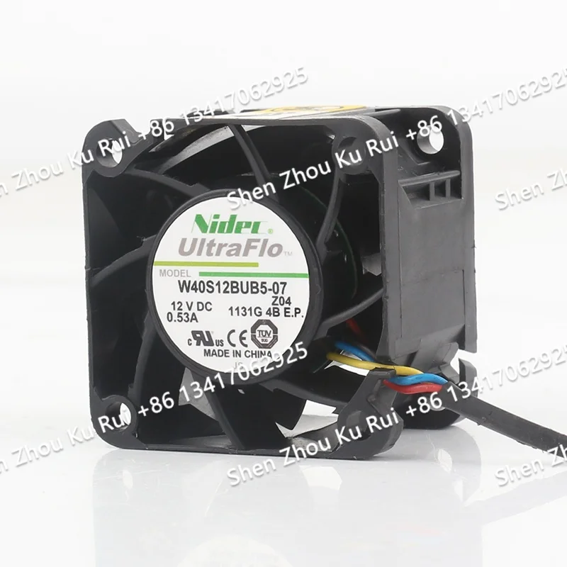 Original Nidec cooling fan 5V 24V 48V DC12V 0.53A pwm speed regulation server 4-wire W40S12BUB5-07 Z04 AC EC 4028 40X40X28MM 4CM