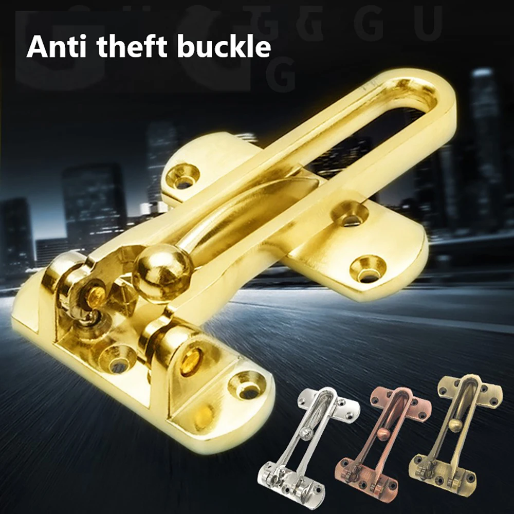 

Alloy Anti-Theft Door Buckle Factory Wholesale Hotel Safety Chain A- Type Bolt Brushed Anti-Lock Door Buckle Insurance Accessory