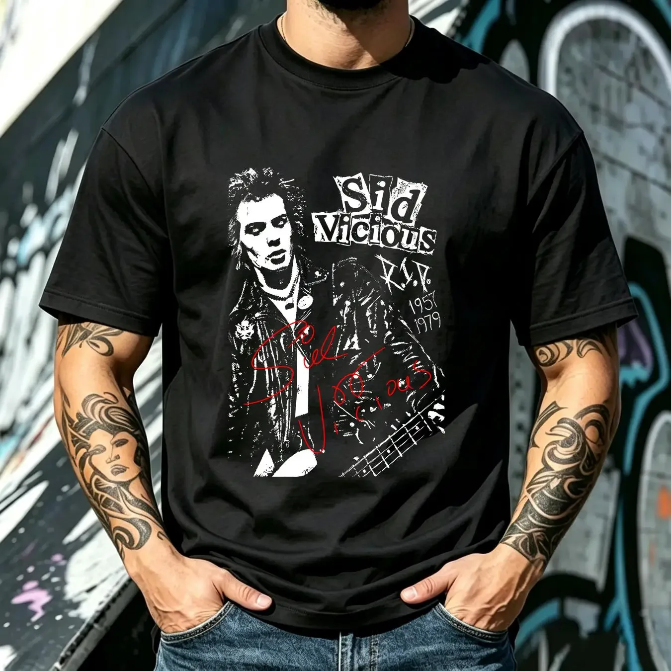 washed T Shirt Rare Sid Vicious Hot S 4XL A278 vintage Washed fashion Unisex homme Comfortable Stylish graphic Slightly