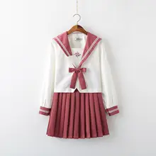 Girls School Uniform with Heart Embroidery #4