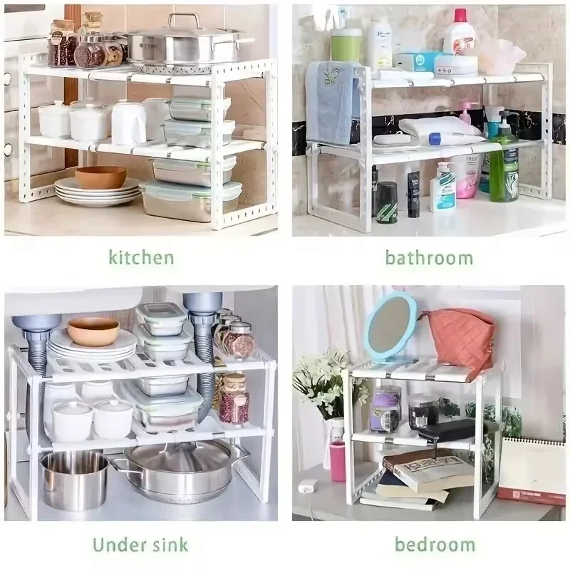 Cabinet Organizer Shelves, Stackable Kitchen Counter Shelves, Cabinet Organizer and Storage, Pantry Organizer