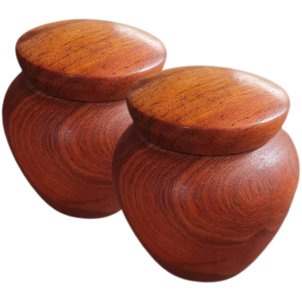 2 Pcs Souvenir Rosewood Wooden Airtight Jar Urn Small Urns for Ashes 600X600X500CM Funeral Mini