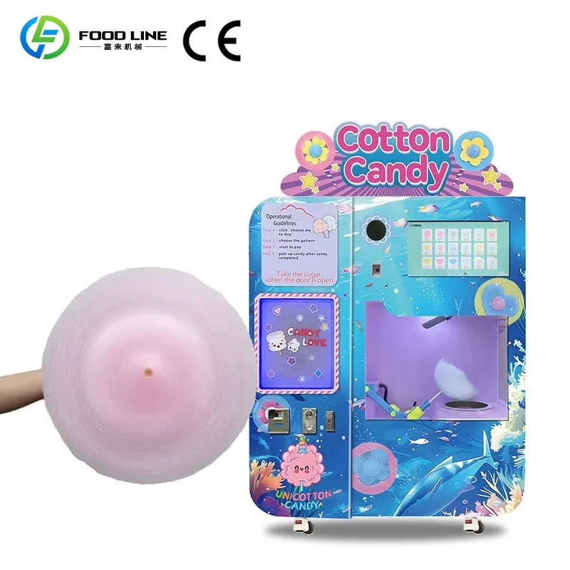 Customize ODM Fully Automatic Cotton Candy Machine Commercial Catering Make Money Cotton Candy Machine for Business