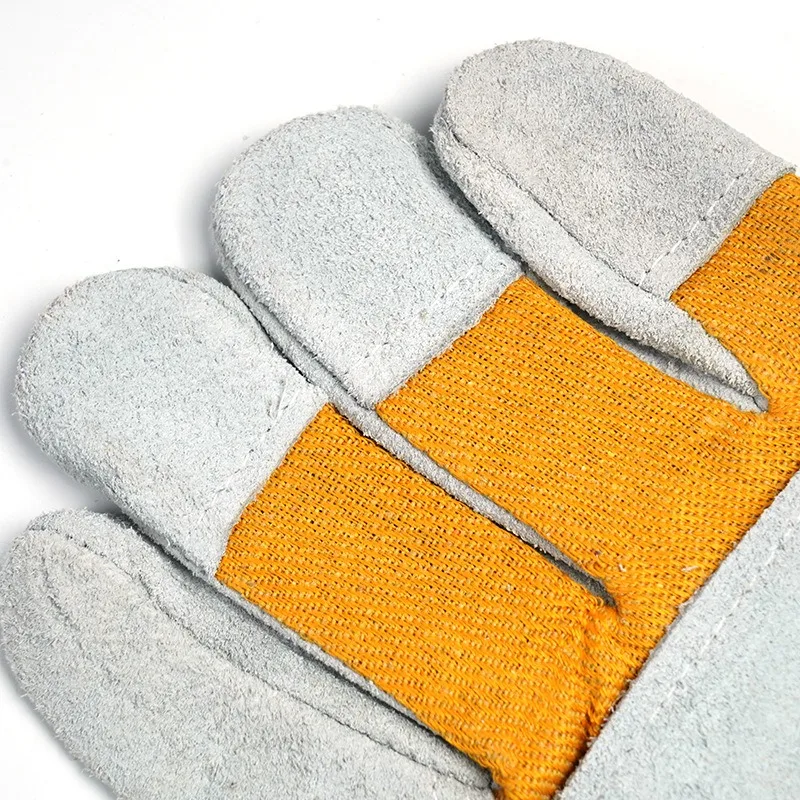 Genuine Cowhide Welding Protective Gloves, Anti-scald Heat-insulating & Wear-resistant, Cost-effective Hand Protection for Work