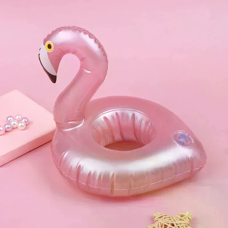Inflatable Flamingo Pool Float Toys Drink Float Cup Holder Party Toys Mini