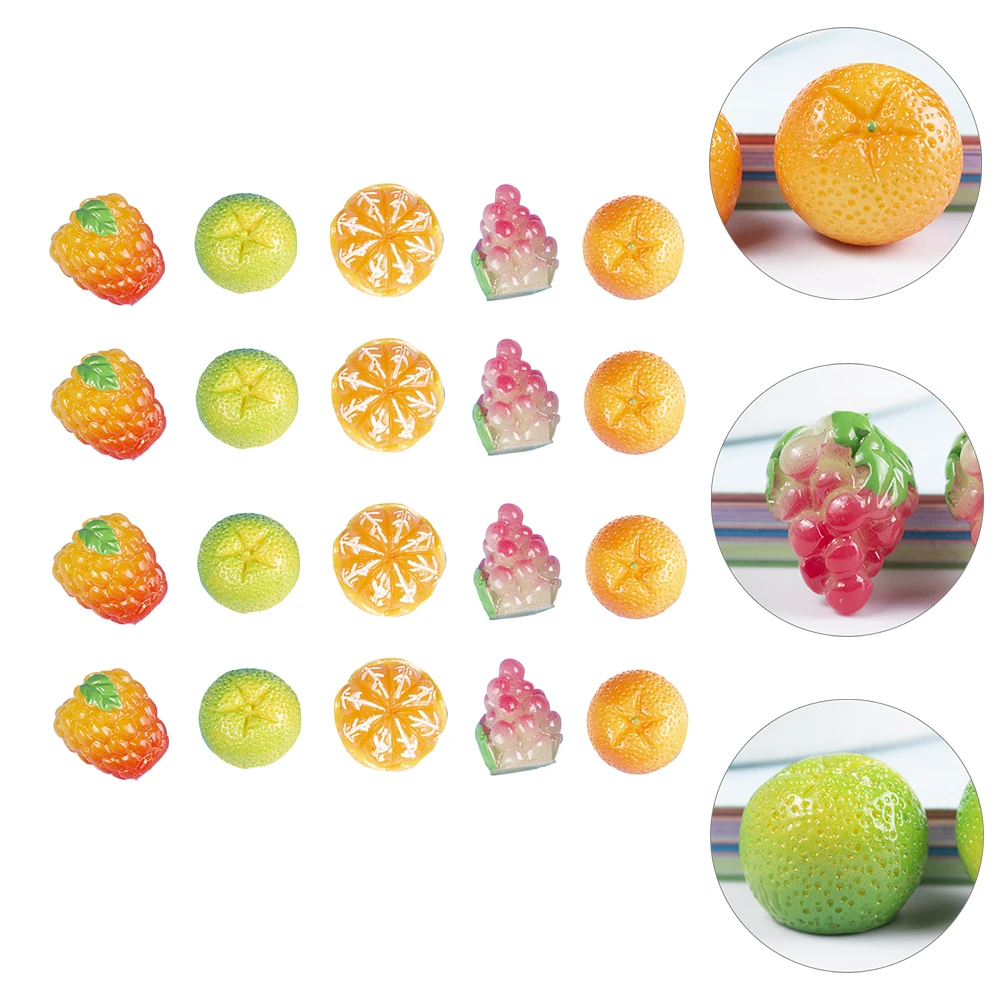

50 Pcs Resin Fruit Accessories Imitation Fake Decor Handcraft Ornament Decoration