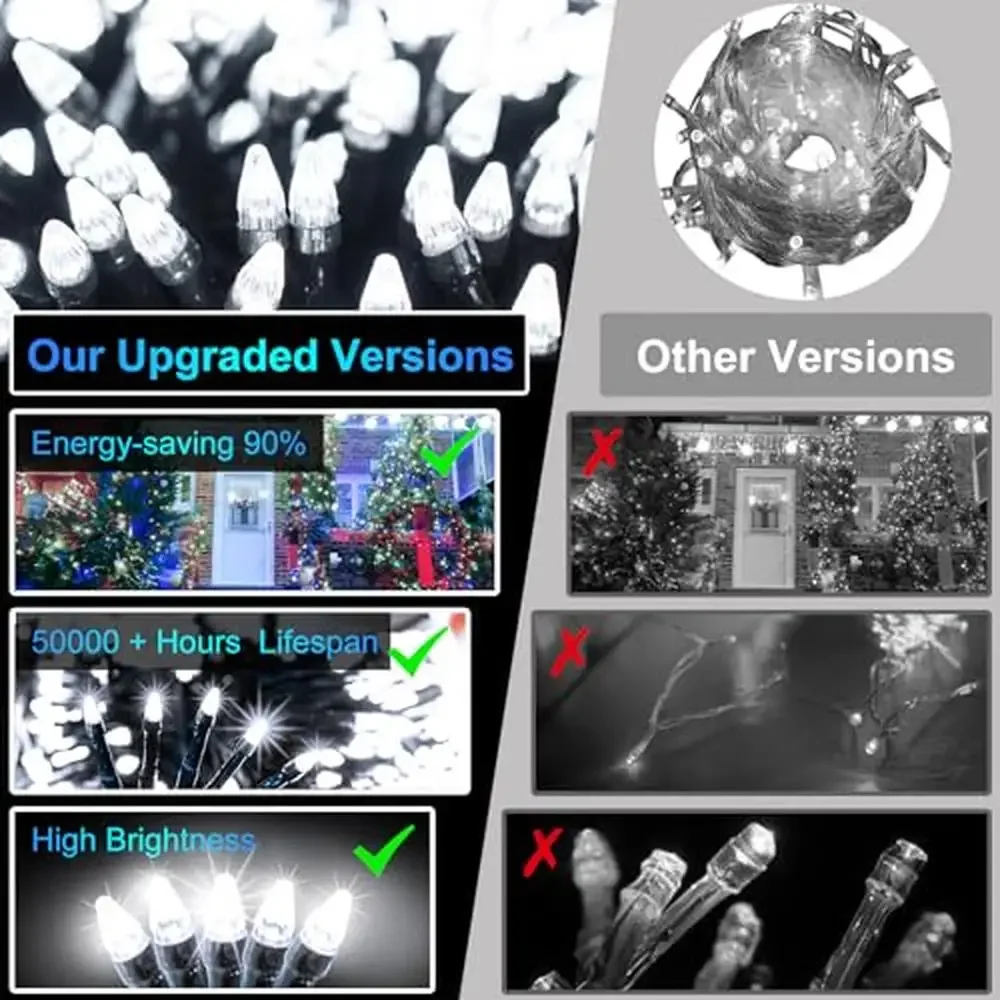 Super Long String Lights 502ft 1500 LED Outdoor Christmas Lights Timer Memory 8 Modes Waterproof Fairy Lights