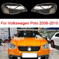 Car Front Headlight Glass Lampshade For Volkswagen Polo 2006 2007 2008 2009 2010 Left/Right Replacement Lens Glass Shell