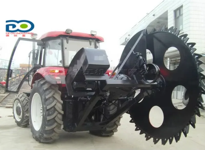 High Performance Disc Trencher 60HP 6-8km/h Tractor Mounted Disc Trencher Agricultural Ditching Equipment