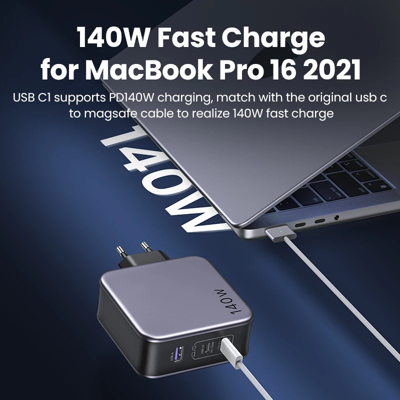 UGREEN 140W 질화갈륨 충전기 USB C형 PD3.1 Macbook 급속충전 4.0 3.0 USB 휴대폰 충전기 iPhone Xiaomi 태블릿