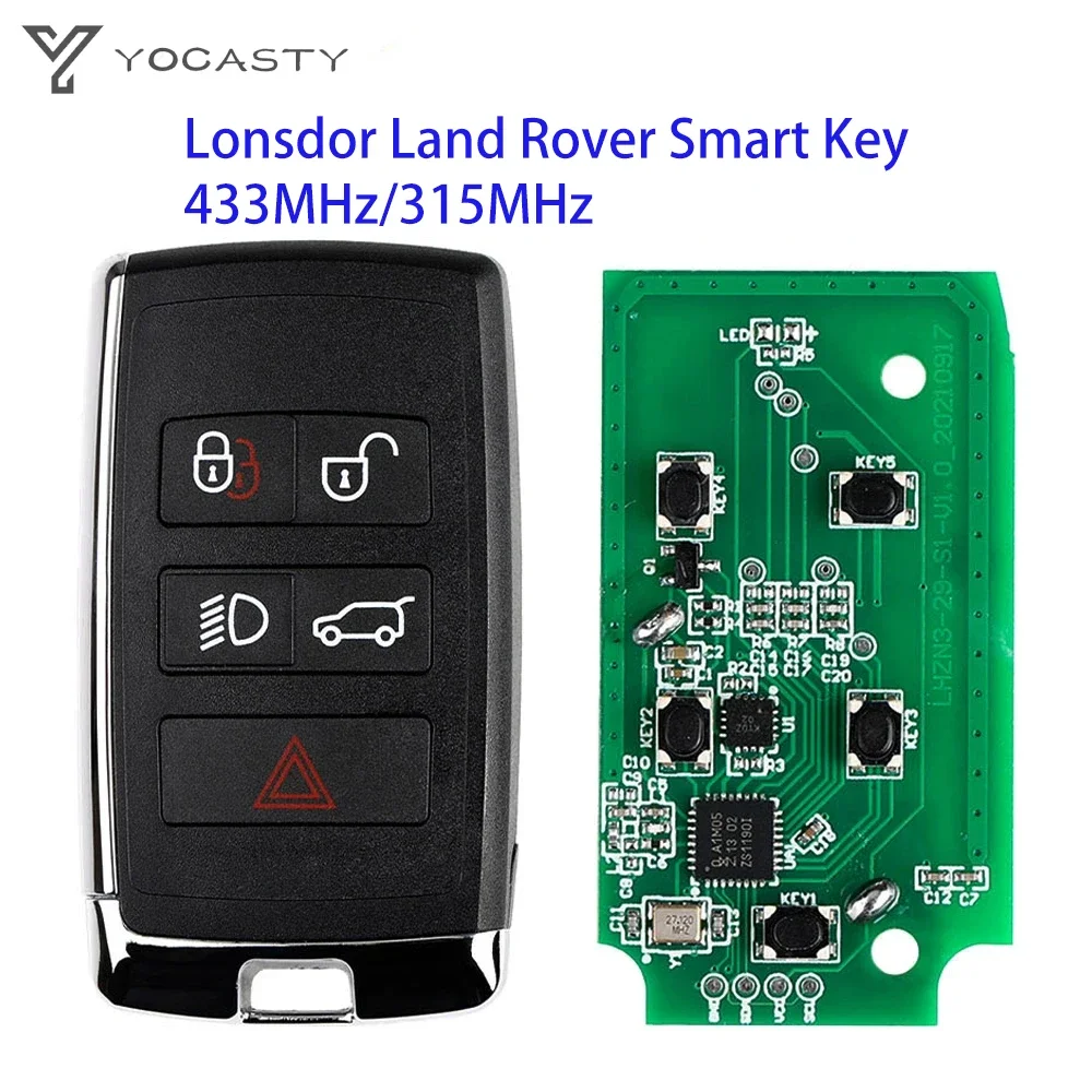 YOCASTY Lonsdor Smart Key für Land Rover LR2 LR4 Jaguar F-Tempo F-Typ XE XF XJ 315MHz/433MHz Unterstützung K518 2018 2019 2020 2021