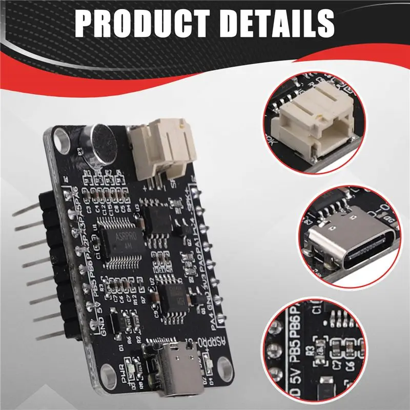 DT39 ASR-PRO Development Board 4M Flash Memory Voice Recognition Module, Pre-Welded for Easy Project Integration