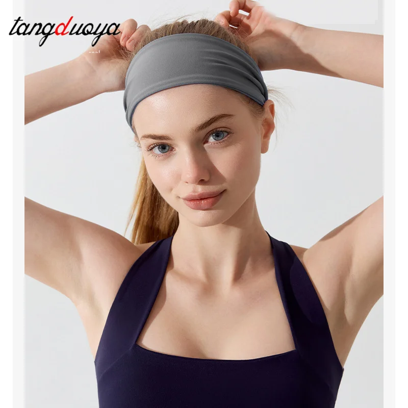 Elastic headband sports hair band women's antiperspirant sweat-absorbing running fitness yoga headscarf hair band men wide edge