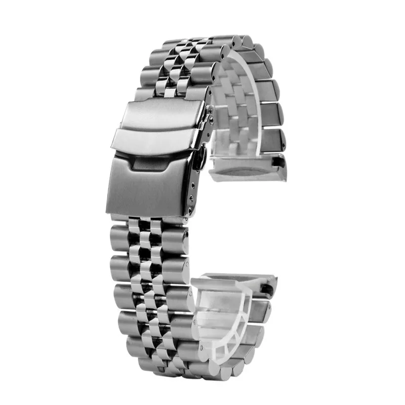 For Seiko Watch Strap Abalone Series Diving 22mm SRPE99K1 SRPC91J1/25J1 Fold Buckle Silvery Solid Stainless Steel Watchband