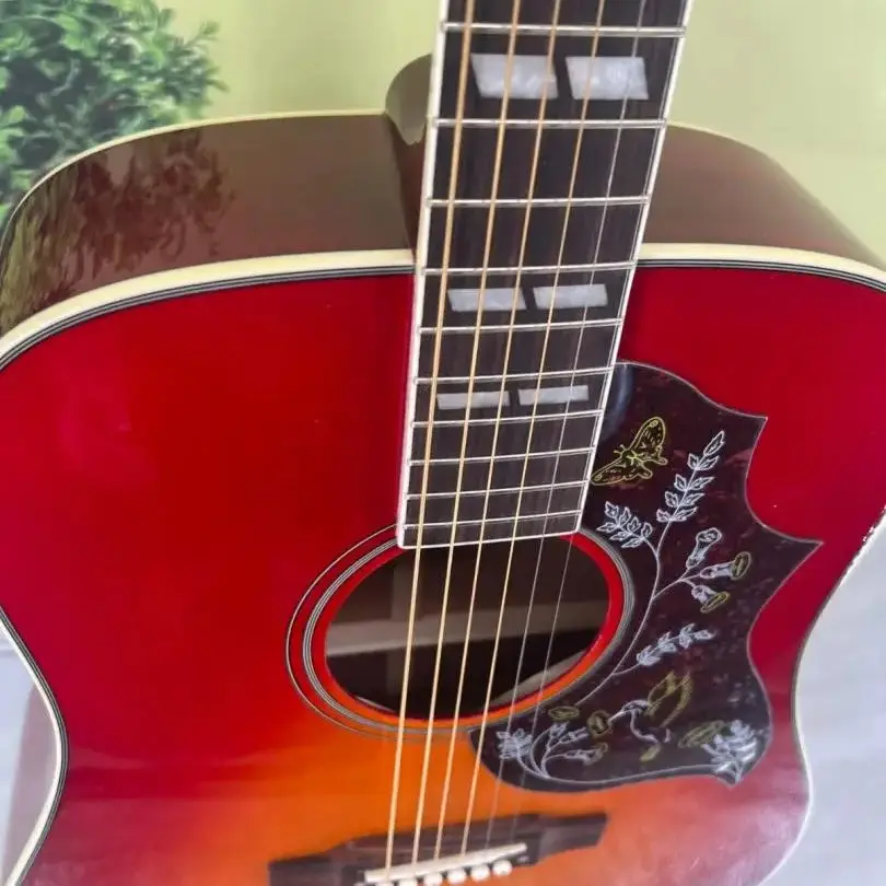 جيتار صوتي مصنوع خصيصًا وشعبيًا وشعبيًا جدًا. جسم خشب التنوب. مناسبة للمحترفين والمبتدئين. #4