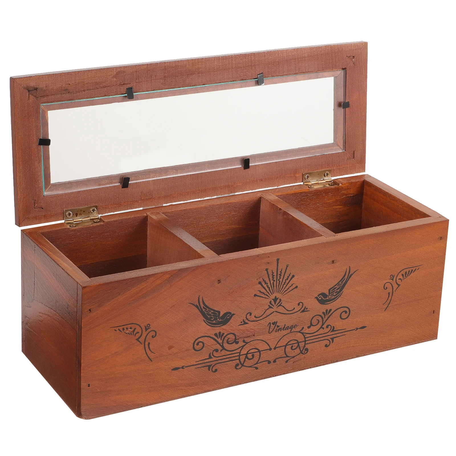

Wooden Jewelry Vintage Style Storage Organizer Pine Wood Tea Box Hair Rope Case Desk Wooden Jewelry Box With Lid
