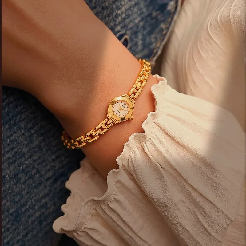 Golden Bracelet Watches For Woman Luxury Small Dial Ladies Quartz Wristwatch Elegant Female Clock Fashion Gift reloj mujer
