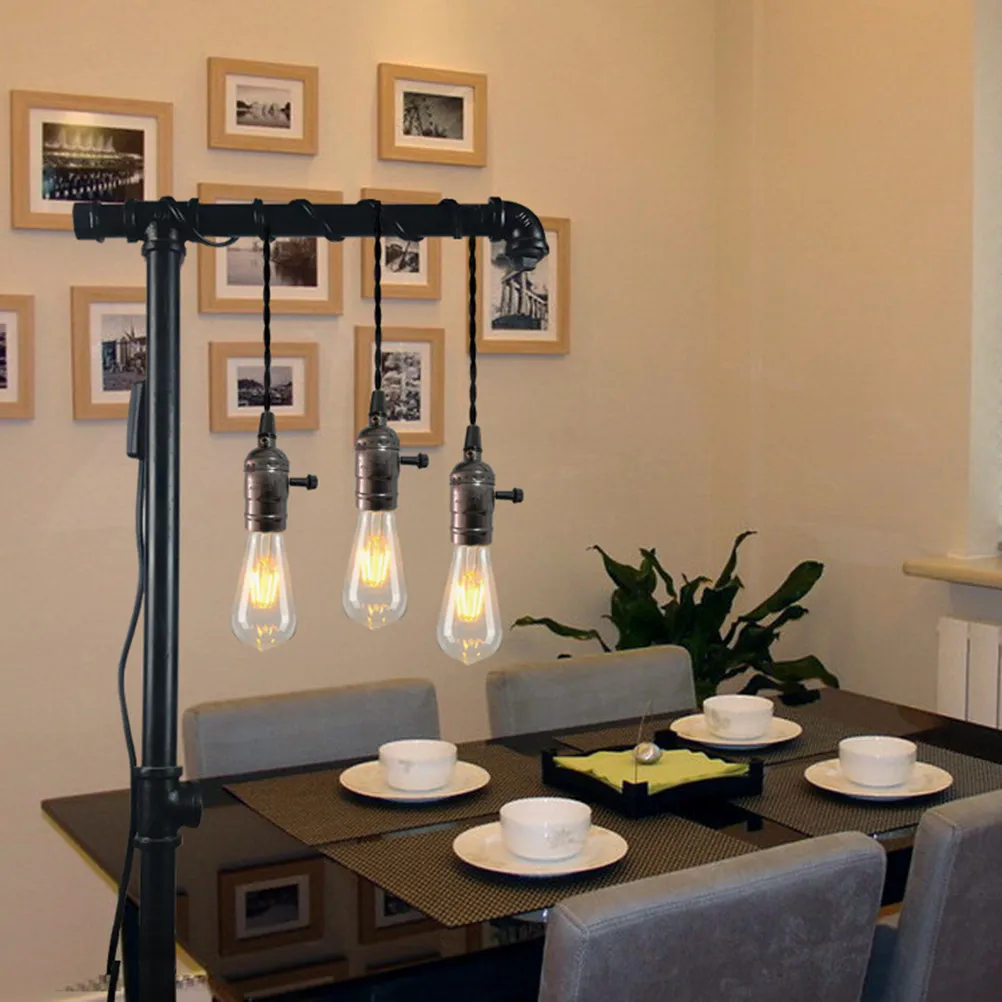 

Industrial Style Ceiling Lamp Retro Victoria 3 Bulb Socket Vintage Iron Rope Pendant Light for Restaurant Studio Cafe