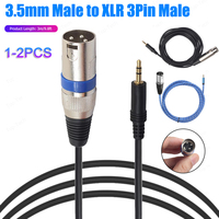 3.5mm Jake Stereo Male Plug Connector Cable to Microphone XLR Audio 3Pin Jack Speaker XLR male for HDTV DVD MP3